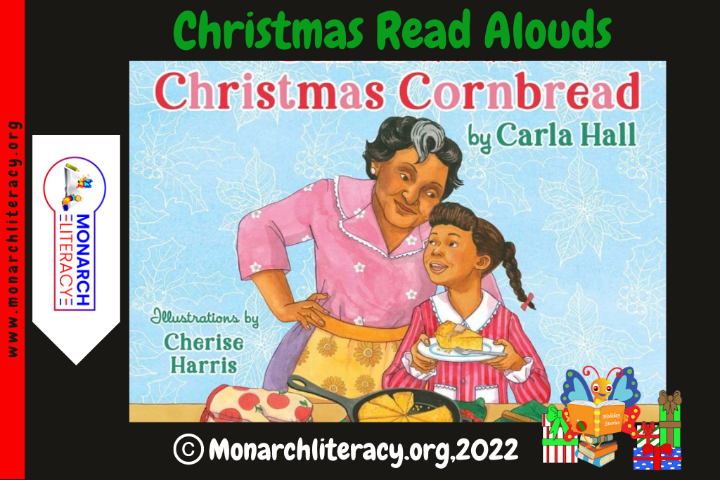 A little girl and her grandmother baking cornbread on the cover of a best christmas read alouds book