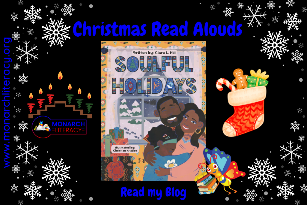 A picture books read aloud and christmas read alouds with an African American family embracing each other